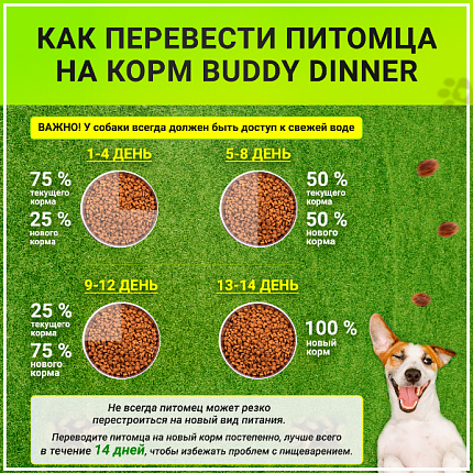 Корм для собак всех пород Buddy Dinner Eco Line с говядиной, 8 кг