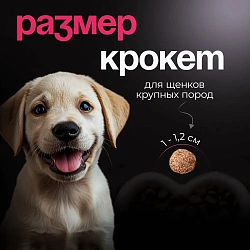 Корм для щенков крупных пород Buddy Dinner Platinum Line полнорационный с говядиной и рыбой, 7 кг + 1 кг